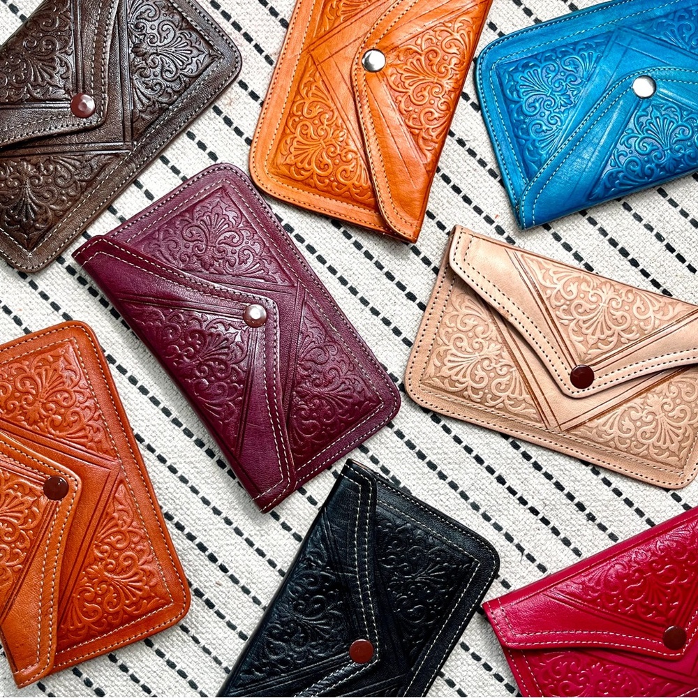 Handmade Moroccan Leather Clutch Wallet -